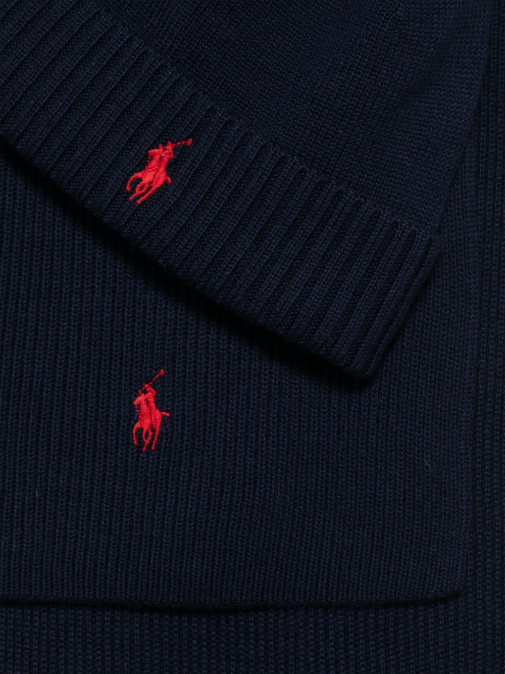 Polo Ralph Lauren Sjaal met Polo Pony patroon - Blauw