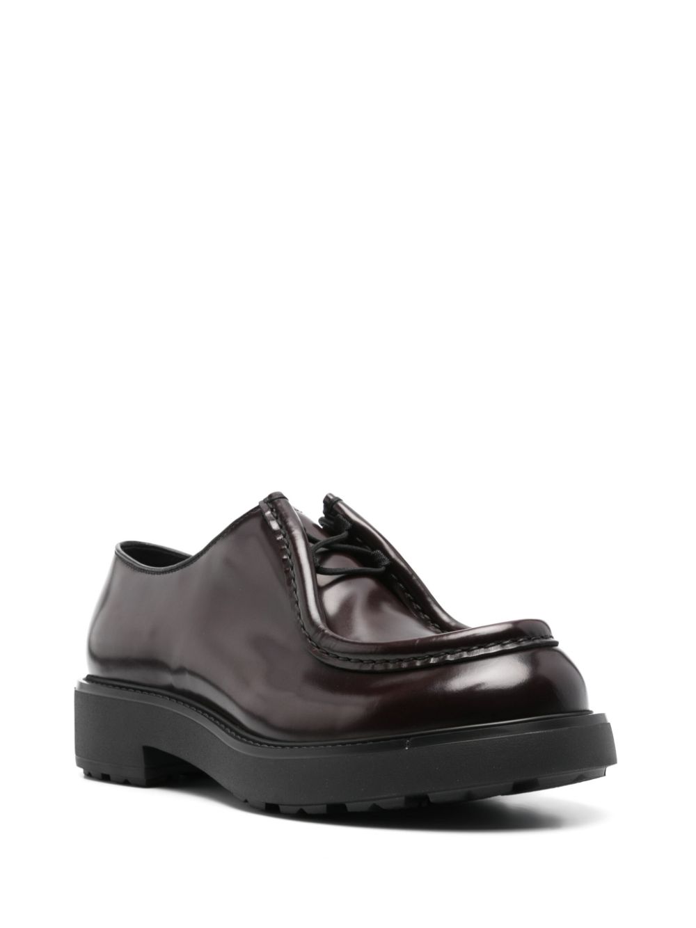 Prada Derby schoenen van geborsteld leer - Rood