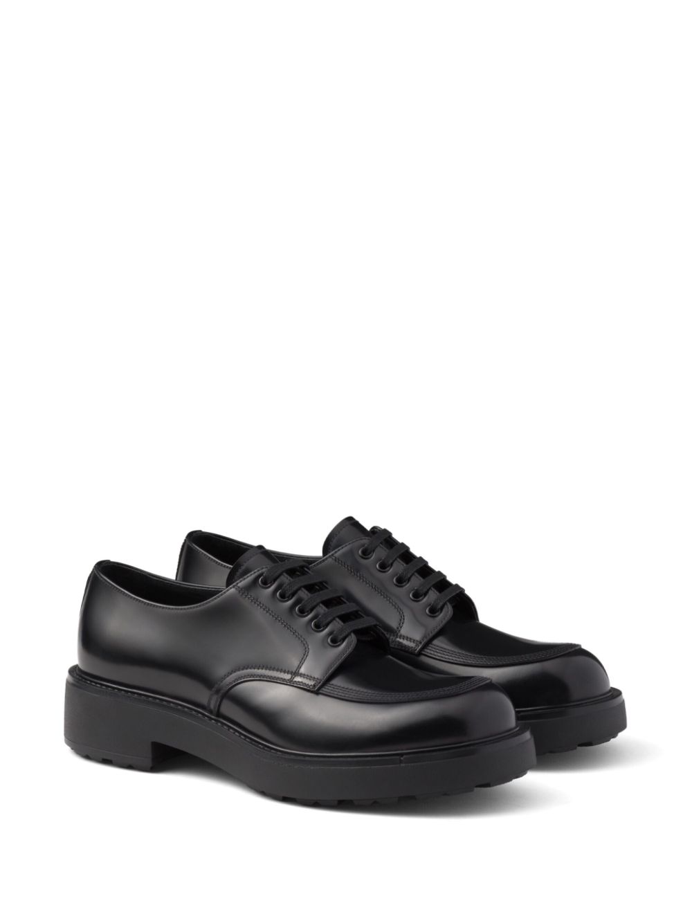 Prada Derby schoenen van geborsteld leer - Zwart