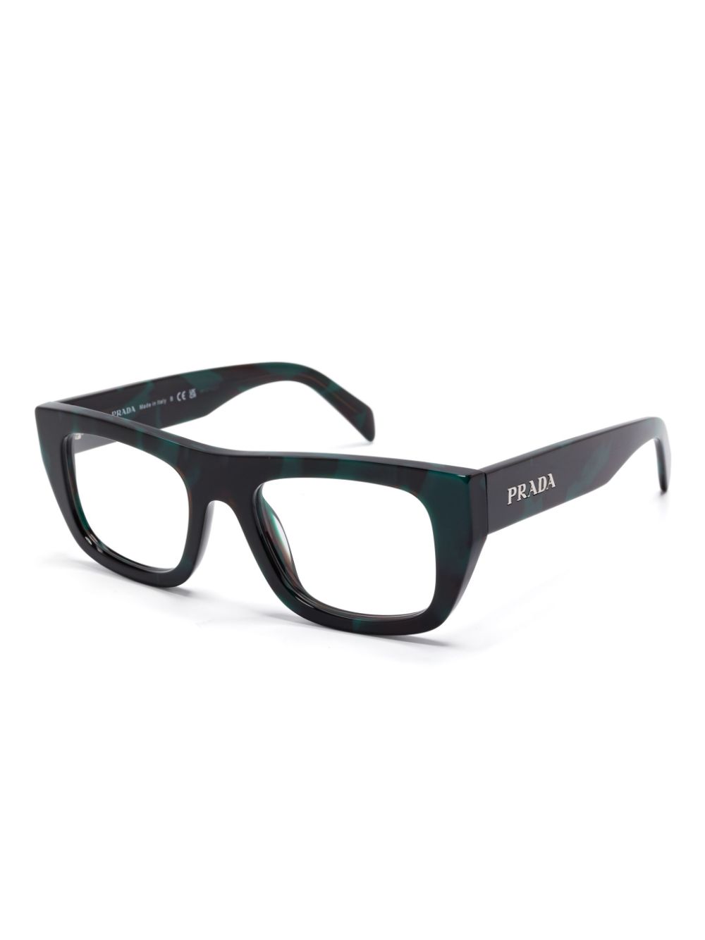 Prada Eyewear Bril met rechthoekig montuur - Groen