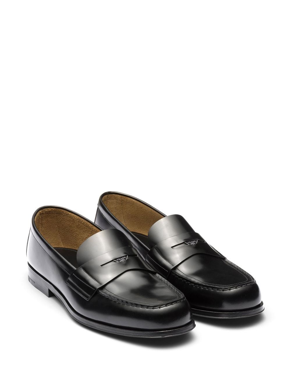 Prada Loafers met logoplakkaat - Zwart