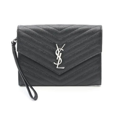 Pre-owned Leather shoulder-bags Yves Saint Laurent Vintage , Black , Dames