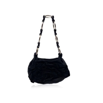 Pre-owned Satin shoulder-bags Yves Saint Laurent Vintage , Black , Dames