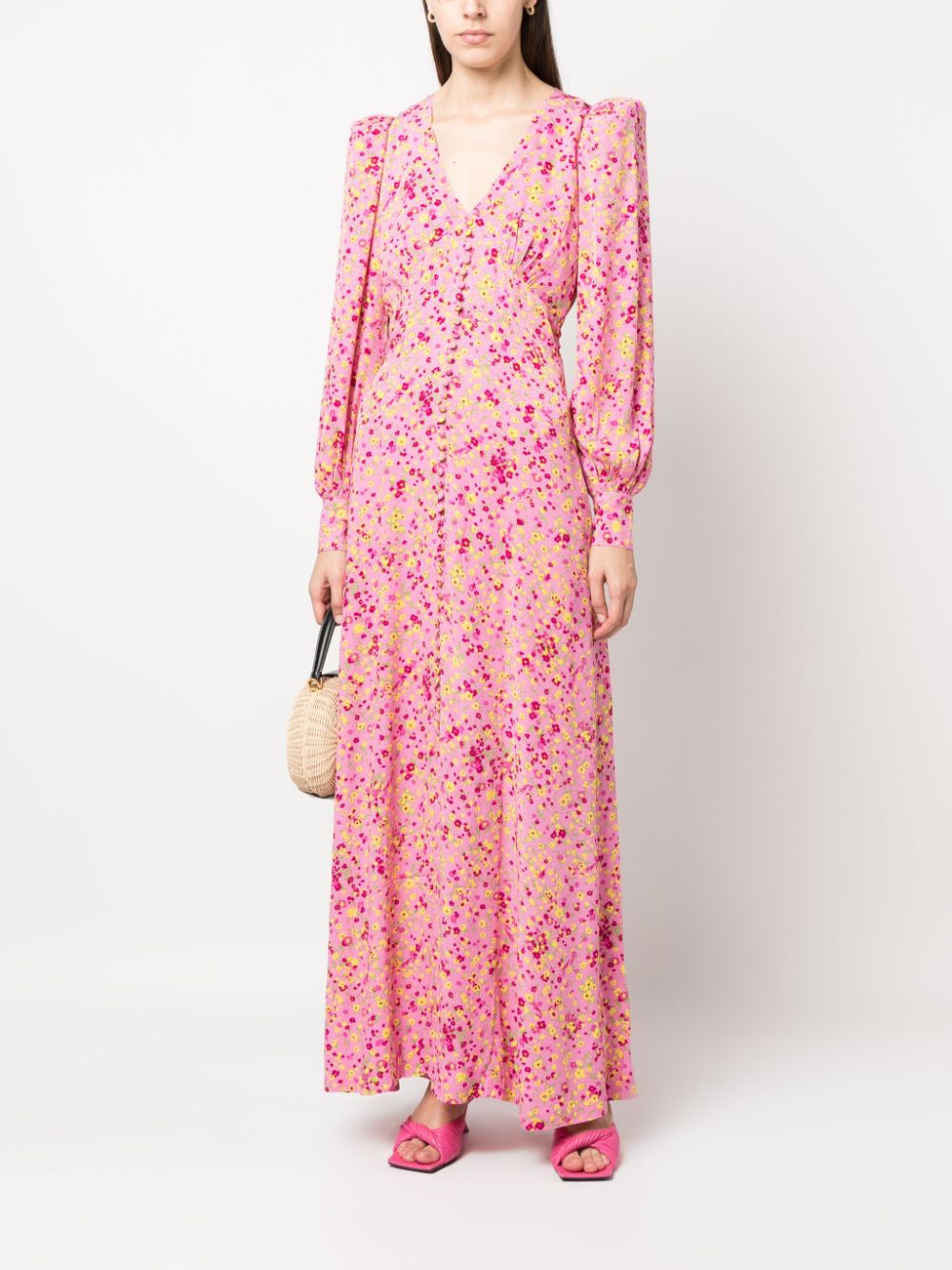 ROTATE BIRGER CHRISTENSEN Maxi-jurk met bloemjacquard - Roze