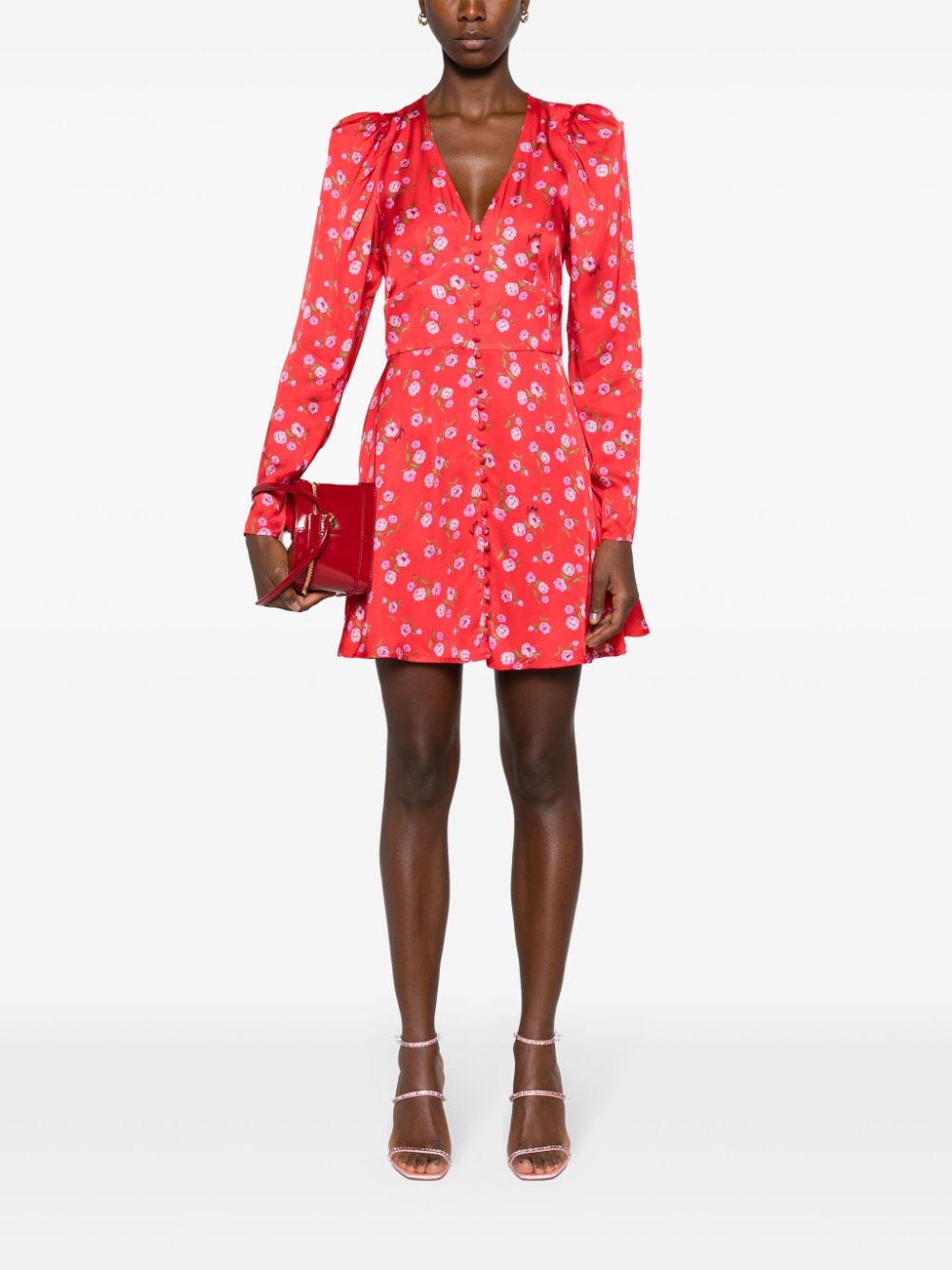 ROTATE BIRGER CHRISTENSEN Mini-jurk met bloemenprint - Rood