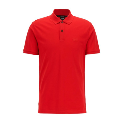 Rode Pima Katoen Regular Fit Polo Hugo Boss , Red , Heren