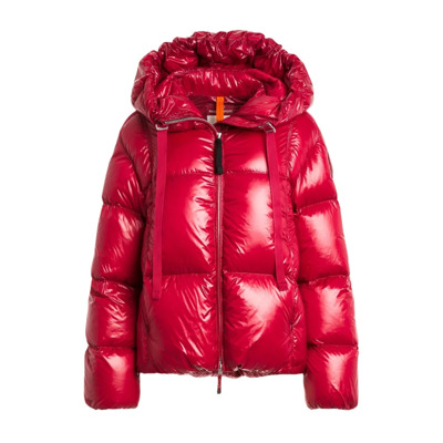 Rode Puffer Korte Jas Water Flower Parajumpers , Red , Dames