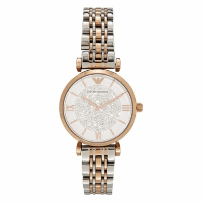 Roze Roestvrijstalen Dameskwarts Horloge Emporio Armani , Pink , Dames