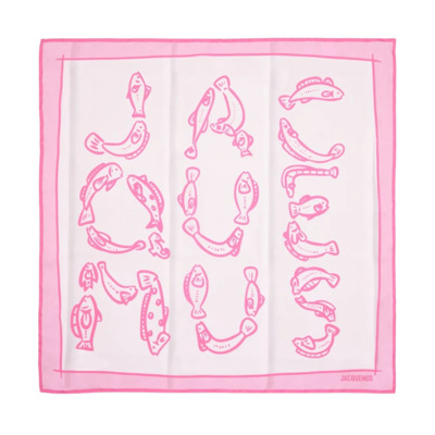 Roze Zijden Bandana Sjaal Jacquemus , Pink , Dames