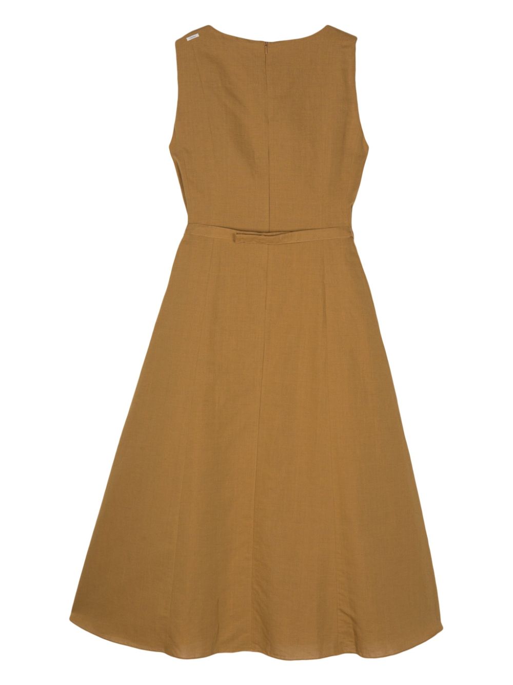 'S Max Mara Amelie midi-jurk van katoen-linnenblend - Bruin