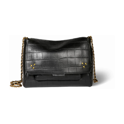 Stijlvol Leren Crossbody Tas met Kettingriem Jérôme Dreyfuss , Black , Dames