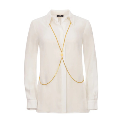 Stijlvolle Blouse voor Vrouwen Elisabetta Franchi , White , Dames