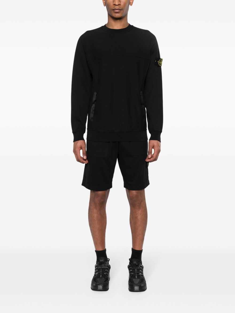 Stone Island Sweater met Compass-logopatch - Zwart