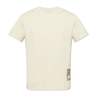 T-shirt met logo Burberry , Beige , Heren