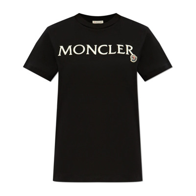 T-shirt met logo Moncler , Black , Dames