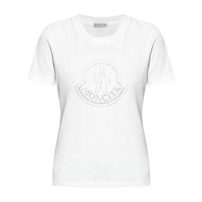 T-shirt met logo Moncler , White , Dames