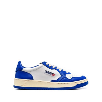 Tweekleurige Leren Sneakers Autry , Blue , Heren