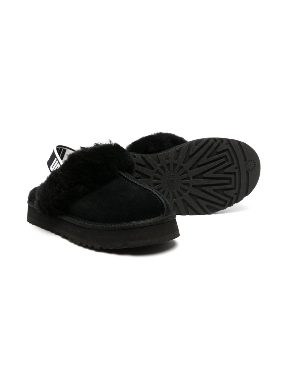 UGG Kids Funkette slingback slippers - Zwart