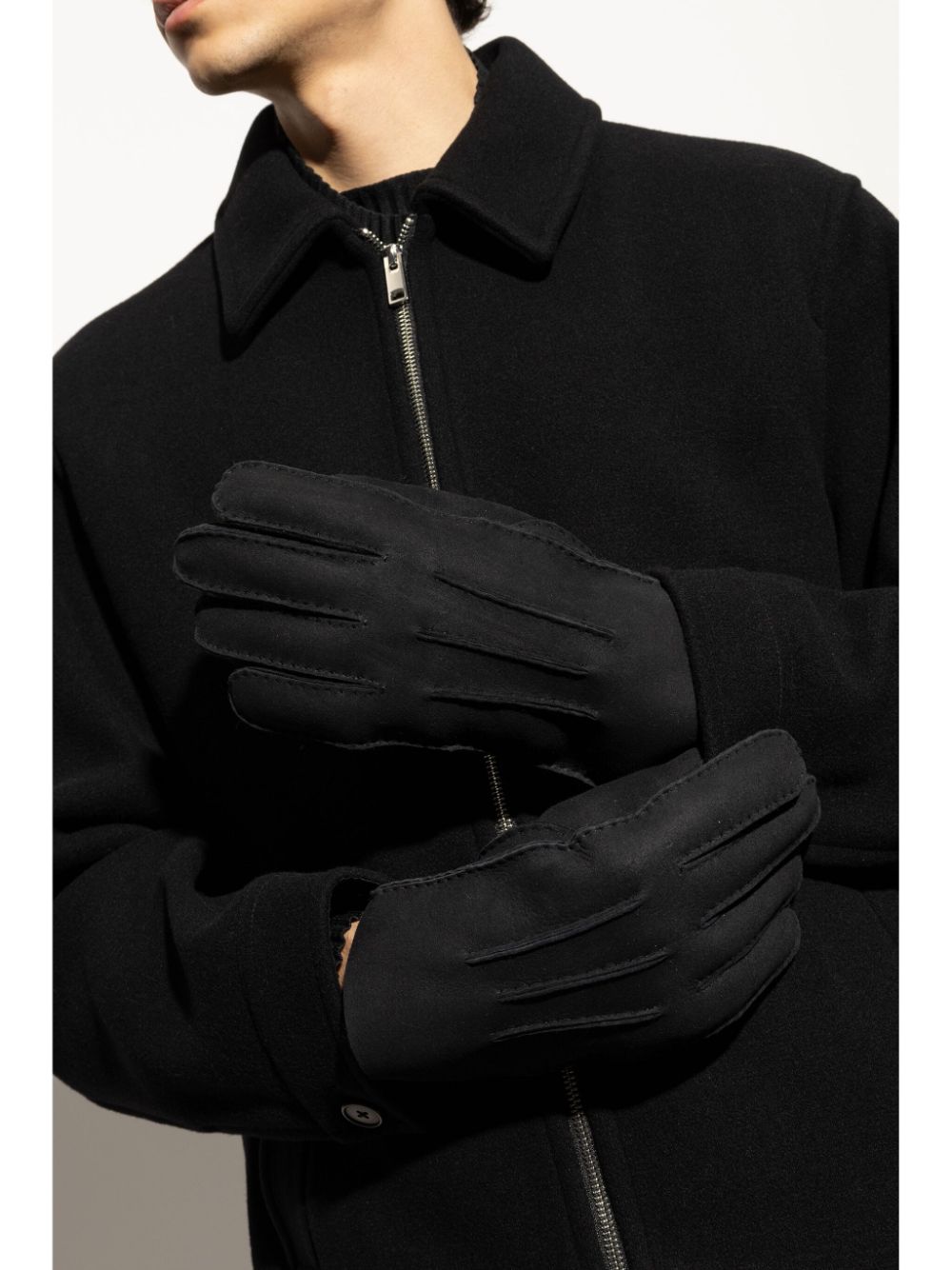 UGG logo-patch gloves - Zwart