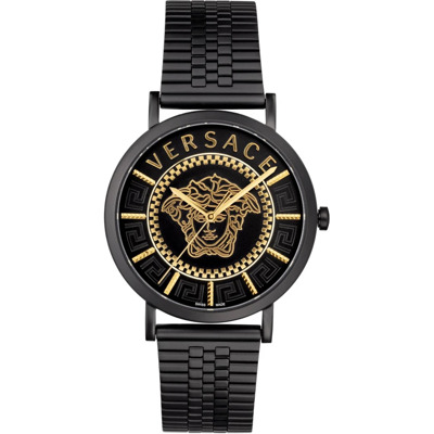 V-Essential Roestvrijstalen Horloge Versace , Black , Heren