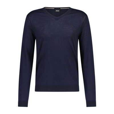 V-neck Knitwear Hugo Boss , Blue , Heren