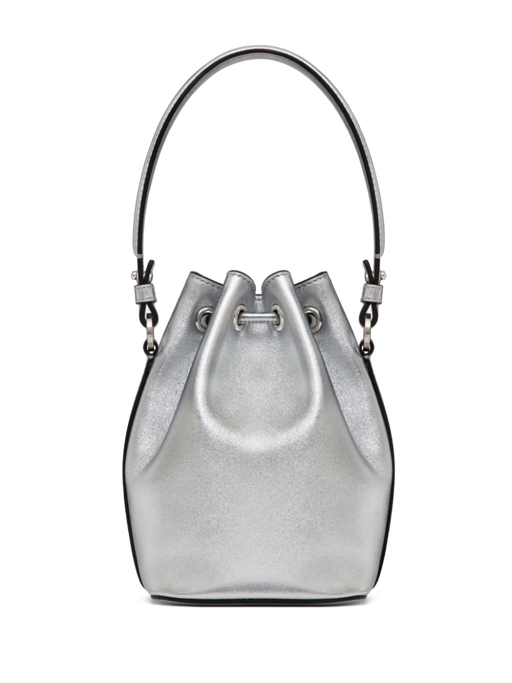 Valentino Garavani VLogo Signature metallic bucket-tas - Grijs