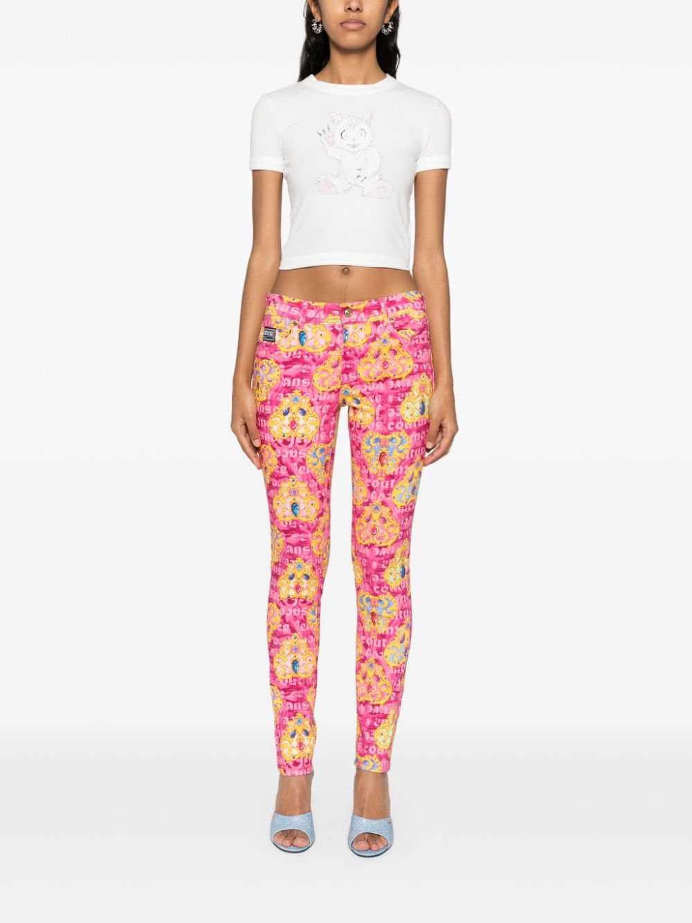 Versace Jeans Couture Heart Couture skinny jeans - Roze