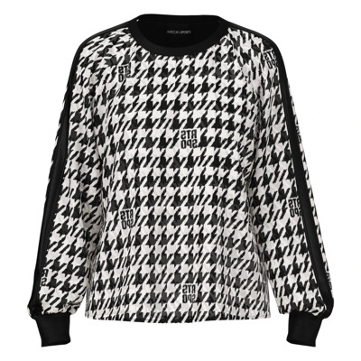 Viscose blouse met houndstooth-patroon Marc Cain , Black , Dames