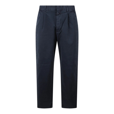 Wijde katoenen twill broek Closed , Blue , Heren