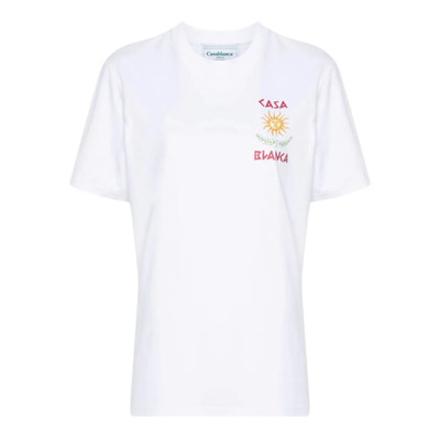 Wit T-shirt met Grafische Print Casablanca , White , Dames