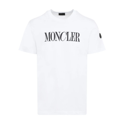 Wit T-shirt voor mannen Moncler , White , Heren