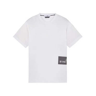 Witte Katoenen T-shirt met Print Stone Island , White , Heren