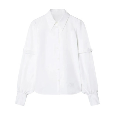 Witte Popline Bandjes Shirt Off White , White , Dames