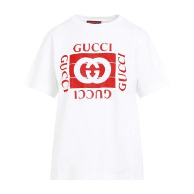 Witte T-shirt voor vrouwen Gucci , White , Dames