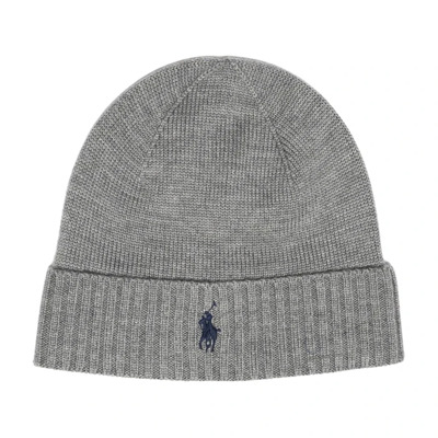 Wollen Beanie Hoed Ralph Lauren , Gray , Heren