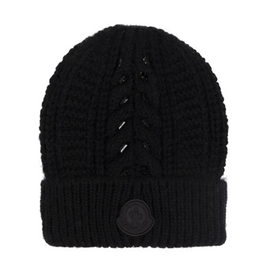 Wollen muts Moncler , Black , Dames