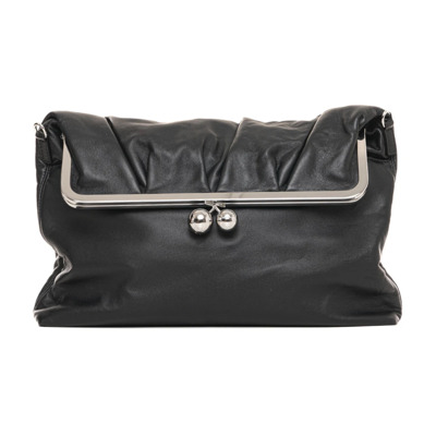 Zachte leren Slalom tas met kettinghandvat Max Mara Weekend , Black , Unisex