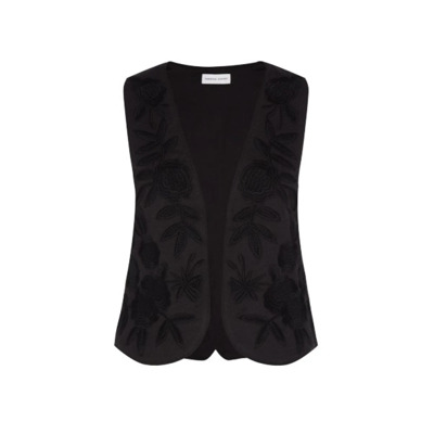 Zoe Mouwloos Geborduurd Cardigan Fabienne Chapot , Black , Dames