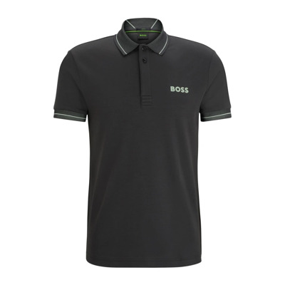 Zwart poloshirt korte mouw Hugo Boss , Black , Heren