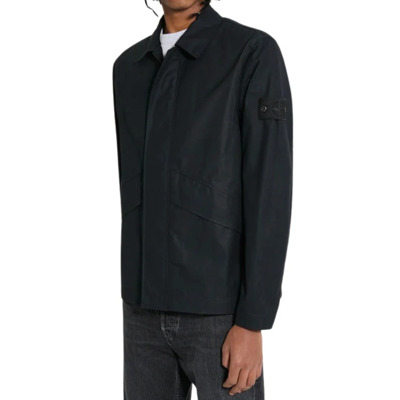 Zwarte Ghost Overshirt Jas Stone Island , Black , Heren