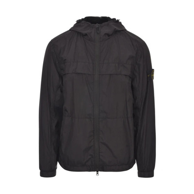 Zwarte Giubbotto Jas Urban Stijl Stone Island , Black , Heren