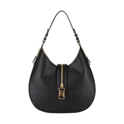 Zwarte Hobo Tas voor Stijlvolle Vrouwen Elisabetta Franchi , Black , Dames