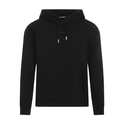 Zwarte Katoenen Hoodie Aw24 Jacquemus , Black , Dames