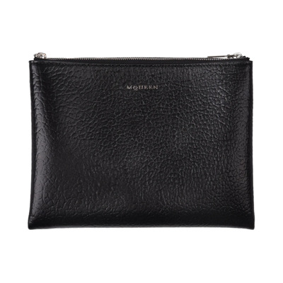 Zwarte Korrelige Leren Clutch Tas Alexander McQueen , Black , Heren