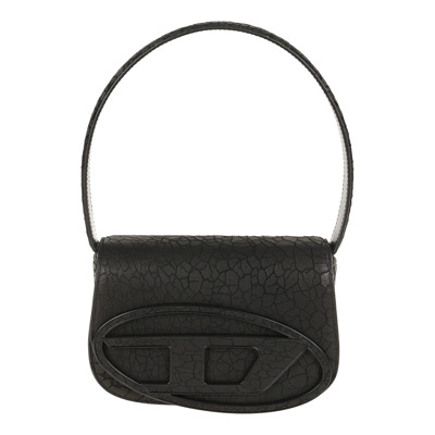 Zwarte Leren Handtas Stijlvol Diesel , Black , Dames