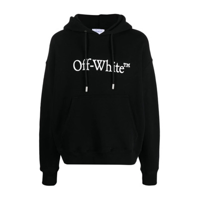 Zwarte Logo Print Hoodie Sweater Off White , Black , Heren