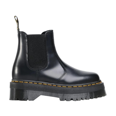 Zwarte Quad Laarzen Gepolijst Glad Dr. Martens , Black , Dames