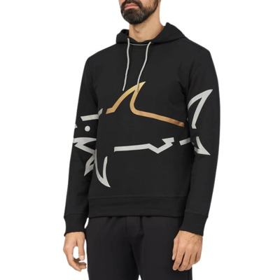 Zwarte Sweatshirt Regular Fit Katoenmix Paul & Shark , Black , Heren