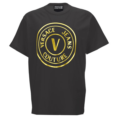 Zwarte T-shirt en Polo Collectie Versace Jeans Couture , Black , Heren