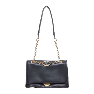 Zwarte Vlogo Chain Kleine Tote Tas Valentino Garavani , Black , Dames